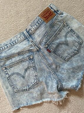 Levi's Light Blue Acid Wash Denim Cutoff Shorts